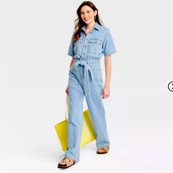 Universal Thread Pants - NWT Universal Thread | Women’s Short Sleeve Blue Denim Jumpsuit Size 8